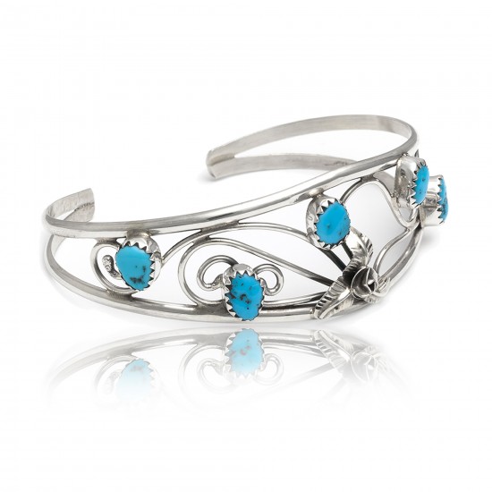 Flower .925 Sterling Silver Certified Authentic Handmade Navajo Native American Natural Arizona Sleeping Beauty Turquoise Cuff Bracelet 12947-2 All Products NB151223182937 12947-2 (by LomaSiiva) Flower .925 Sterling Silver Certified Authentic Handmade Navajo Native American Natural Arizona Sleeping Beauty Turquoise Cuff Bracelet 12947-2 All Products NB151223182937 12947-2 (by LomaSiiva)