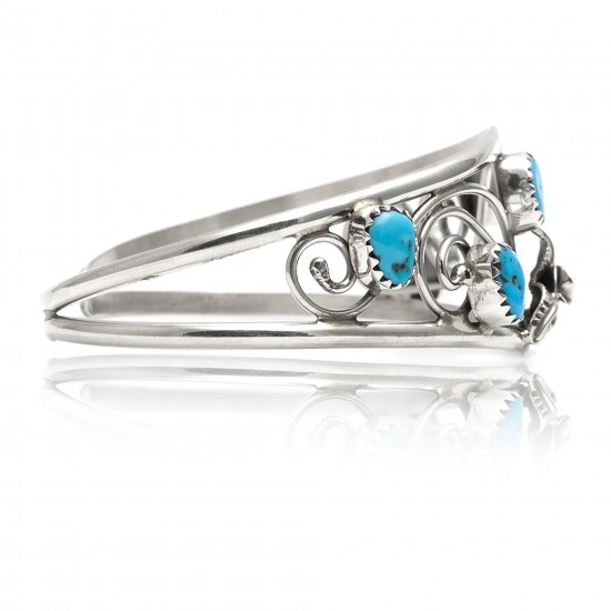 Flower .925 Sterling Silver Certified Authentic Handmade Navajo Native American Natural Arizona Sleeping Beauty Turquoise Cuff Bracelet 12947-2 All Products NB151223182937 12947-2 (by LomaSiiva) Flower .925 Sterling Silver Certified Authentic Handmade Navajo Native American Natural Arizona Sleeping Beauty Turquoise Cuff Bracelet 12947-2 All Products NB151223182937 12947-2 (by LomaSiiva)