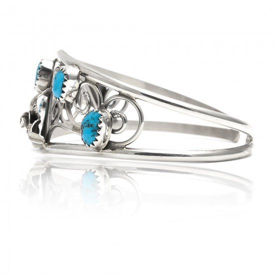 Flower .925 Sterling Silver Certified Authentic Handmade Navajo Native American Natural Arizona Sleeping Beauty Turquoise Cuff Bracelet 12947-2 All Products NB151223182937 12947-2 (by LomaSiiva) Flower .925 Sterling Silver Certified Authentic Handmade Navajo Native American Natural Arizona Sleeping Beauty Turquoise Cuff Bracelet 12947-2 All Products NB151223182937 12947-2 (by LomaSiiva)