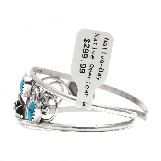Flower .925 Sterling Silver Certified Authentic Handmade Navajo Native American Natural Arizona Sleeping Beauty Turquoise Cuff Bracelet 12947-2 All Products NB151223182937 12947-2 (by LomaSiiva) Flower .925 Sterling Silver Certified Authentic Handmade Navajo Native American Natural Arizona Sleeping Beauty Turquoise Cuff Bracelet 12947-2 All Products NB151223182937 12947-2 (by LomaSiiva)