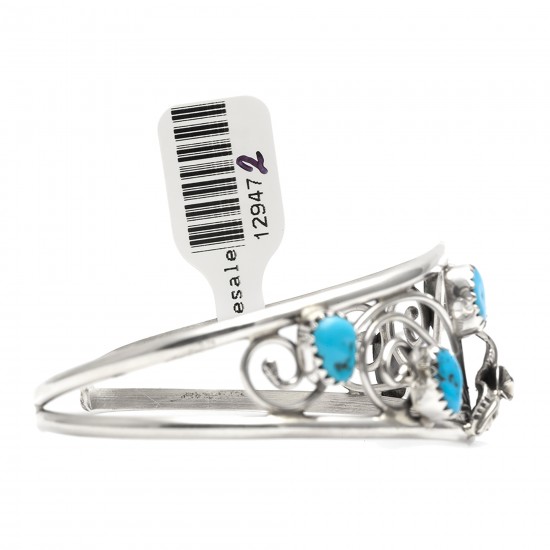 Flower .925 Sterling Silver Certified Authentic Handmade Navajo Native American Natural Arizona Sleeping Beauty Turquoise Cuff Bracelet 12947-2 All Products NB151223182937 12947-2 (by LomaSiiva) Flower .925 Sterling Silver Certified Authentic Handmade Navajo Native American Natural Arizona Sleeping Beauty Turquoise Cuff Bracelet 12947-2 All Products NB151223182937 12947-2 (by LomaSiiva)