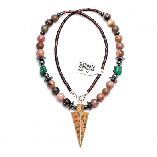 Arrowhead .925 Sterling Silver Certified Authentic Navajo Native American Jasper Turquoise Necklace and Pendant 371043557891 All Products 15891-4 371043557891 (by LomaSiiva) Arrowhead .925 Sterling Silver Certified Authentic Navajo Native American Jasper Turquoise Necklace and Pendant 371043557891 All Products 15891-4 371043557891 (by LomaSiiva)