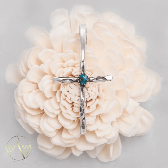 Cross .925 Sterling Silver Certified Authentic Handmade Navajo Native American Natural Turquoise Pendant 24373 Pendants 390983003295 24373 (by LomaSiiva) Cross .925 Sterling Silver Certified Authentic Handmade Navajo Native American Natural Turquoise Pendant 24373 Pendants 390983003295 24373 (by LomaSiiva)