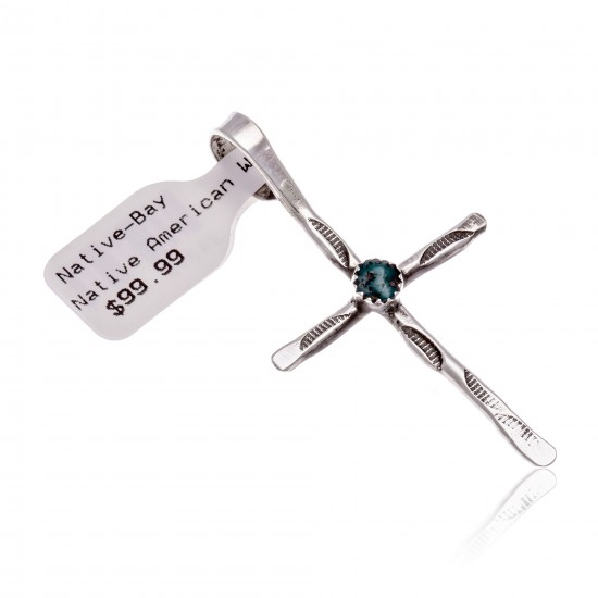 Cross .925 Sterling Silver Certified Authentic Handmade Navajo Native American Natural Turquoise Pendant 24373 Pendants 390983003295 24373 (by LomaSiiva) Cross .925 Sterling Silver Certified Authentic Handmade Navajo Native American Natural Turquoise Pendant 24373 Pendants 390983003295 24373 (by LomaSiiva)