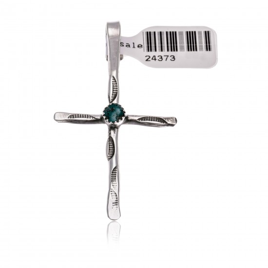 Cross .925 Sterling Silver Certified Authentic Handmade Navajo Native American Natural Turquoise Pendant 24373 Pendants 390983003295 24373 (by LomaSiiva) Cross .925 Sterling Silver Certified Authentic Handmade Navajo Native American Natural Turquoise Pendant 24373 Pendants 390983003295 24373 (by LomaSiiva)
