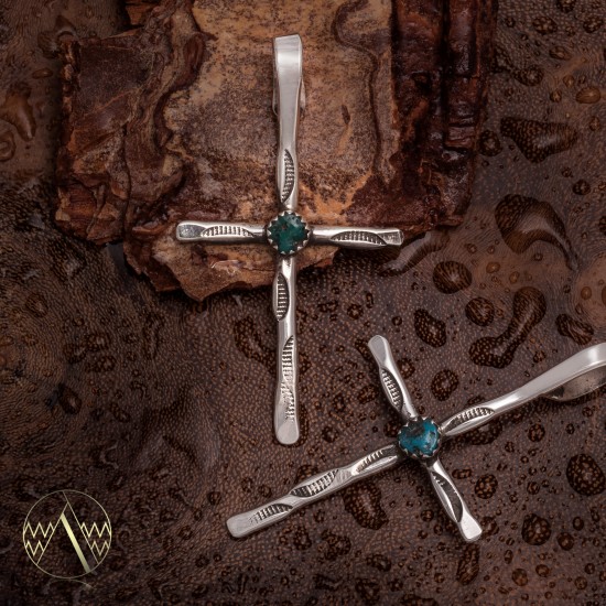Cross .925 Sterling Silver Certified Authentic Handmade Navajo Native American Natural Turquoise Pendant 24373 Pendants 390983003295 24373 (by LomaSiiva) Cross .925 Sterling Silver Certified Authentic Handmade Navajo Native American Natural Turquoise Pendant 24373 Pendants 390983003295 24373 (by LomaSiiva)