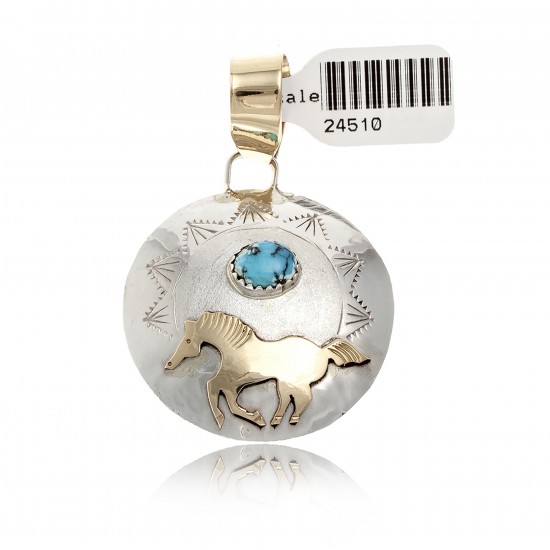 12kt Gold Filled and .925 Sterling Silver Horse Certified Authentic Handmade Very Delicate Navajo Native American Natural Turquoise Pendant 24510 Pendants NB160422233542 24510 (by LomaSiiva) 12kt Gold Filled and .925 Sterling Silver Horse Certified Authentic Handmade Very Delicate Navajo Native American Natural Turquoise Pendant 24510 Pendants NB160422233542 24510 (by LomaSiiva)