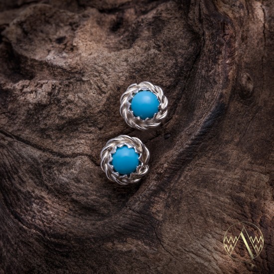 Delicate .925 Sterling Silver Certified Authentic Handmade Navajo Native American Natural Turquoise Stud Earrings 27228 All Products NB160303234932 27228 (by LomaSiiva) Delicate .925 Sterling Silver Certified Authentic Handmade Navajo Native American Natural Turquoise Stud Earrings 27228 All Products NB160303234932 27228 (by LomaSiiva)