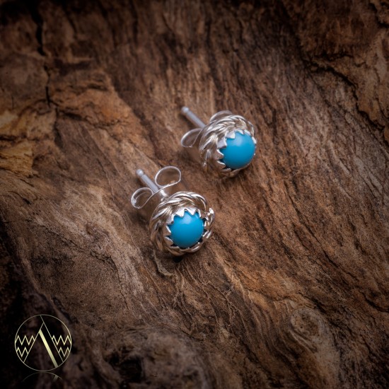Delicate .925 Sterling Silver Certified Authentic Handmade Navajo Native American Natural Turquoise Stud Earrings 27228 All Products NB160303234932 27228 (by LomaSiiva) Delicate .925 Sterling Silver Certified Authentic Handmade Navajo Native American Natural Turquoise Stud Earrings 27228 All Products NB160303234932 27228 (by LomaSiiva)