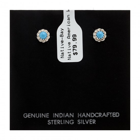 Delicate .925 Sterling Silver Certified Authentic Handmade Navajo Native American Natural Turquoise Stud Earrings 27228 All Products NB160303234932 27228 (by LomaSiiva) Delicate .925 Sterling Silver Certified Authentic Handmade Navajo Native American Natural Turquoise Stud Earrings 27228 All Products NB160303234932 27228 (by LomaSiiva)