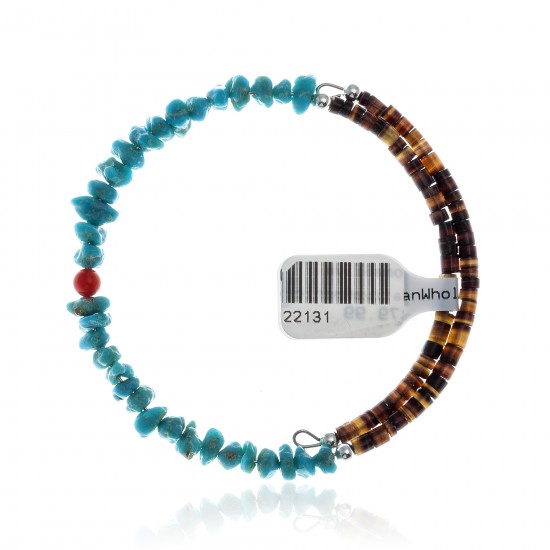 Natural Turquoise and Coral Certified Authentic Navajo Native American Adjustable Wrap Bracelet 22131 All Products 371183569150 22131 (by LomaSiiva) Natural Turquoise and Coral Certified Authentic Navajo Native American Adjustable Wrap Bracelet 22131 All Products 371183569150 22131 (by LomaSiiva)
