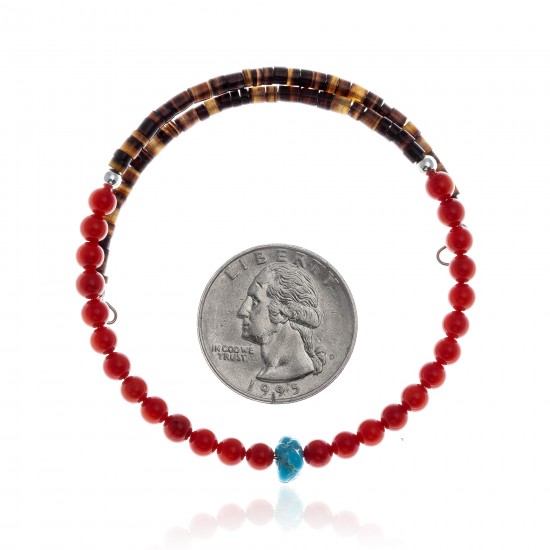Coral and Natural Turquoise Certified Authentic Navajo Native American Adjustable Wrap Bracelet 22133 All Products 371183569149 22133 (by LomaSiiva) Coral and Natural Turquoise Certified Authentic Navajo Native American Adjustable Wrap Bracelet 22133 All Products 371183569149 22133 (by LomaSiiva)