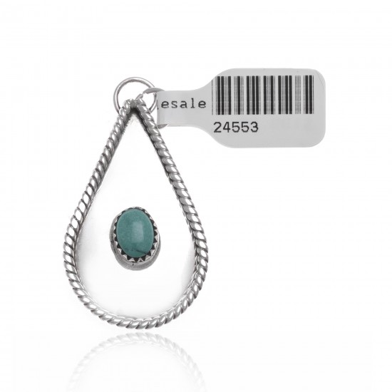 Drop Turquoise .925 Sterling Silver Certified Authentic Navajo Native American Handmade Pendant 24553 Pendants NB181211210602 24553 (by LomaSiiva) Drop Turquoise .925 Sterling Silver Certified Authentic Navajo Native American Handmade Pendant 24553 Pendants NB181211210602 24553 (by LomaSiiva)