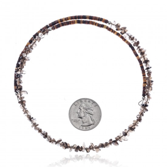 Smoky Quartz Certified Authentic Navajo Native American Adjustable Choker Wrap Necklace 25576 All Products NB180926223246 25576 (by LomaSiiva) Smoky Quartz Certified Authentic Navajo Native American Adjustable Choker Wrap Necklace 25576 All Products NB180926223246 25576 (by LomaSiiva)