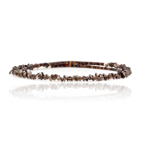 Smoky Quartz Certified Authentic Navajo Native American Adjustable Choker Wrap Necklace 25576 All Products NB180926223246 25576 (by LomaSiiva) Smoky Quartz Certified Authentic Navajo Native American Adjustable Choker Wrap Necklace 25576 All Products NB180926223246 25576 (by LomaSiiva)