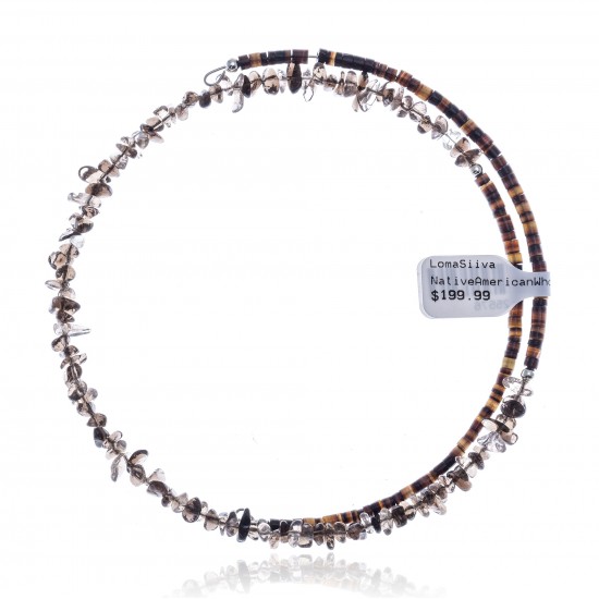 Smoky Quartz Certified Authentic Navajo Native American Adjustable Choker Wrap Necklace 25576 All Products NB180926223246 25576 (by LomaSiiva) Smoky Quartz Certified Authentic Navajo Native American Adjustable Choker Wrap Necklace 25576 All Products NB180926223246 25576 (by LomaSiiva)