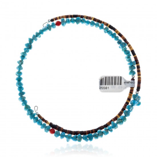 Natural Turquoise and Coral Certified Authentic Navajo Native American Adjustable Choker Wrap Necklace 25581 All Products NB180926223251 25581 (by LomaSiiva) Natural Turquoise and Coral Certified Authentic Navajo Native American Adjustable Choker Wrap Necklace 25581 All Products NB180926223251 25581 (by LomaSiiva)
