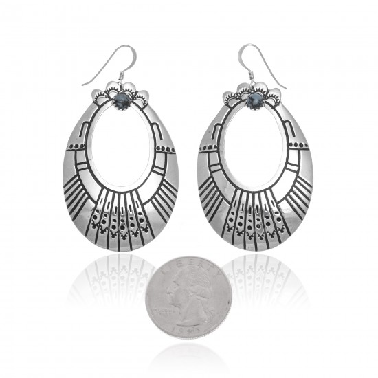 Natural Turquoise .925 Sterling Silver Certified Authentic Navajo Native American Handmade Dangle Earrings 27215-1 All Products NB181212223031 27215-1 (by LomaSiiva) Natural Turquoise .925 Sterling Silver Certified Authentic Navajo Native American Handmade Dangle Earrings 27215-1 All Products NB181212223031 27215-1 (by LomaSiiva)