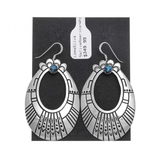 Natural Turquoise .925 Sterling Silver Certified Authentic Navajo Native American Handmade Dangle Earrings 27215-1 All Products NB181212223031 27215-1 (by LomaSiiva) Natural Turquoise .925 Sterling Silver Certified Authentic Navajo Native American Handmade Dangle Earrings 27215-1 All Products NB181212223031 27215-1 (by LomaSiiva)