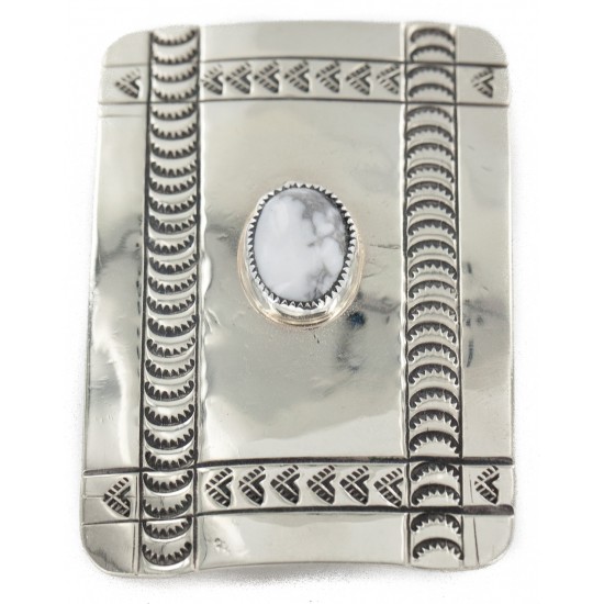 Certified Authentic Handmade Navajo Nickel White Howlite Native American Buckle 12960 All Products NB160130175852 12960 (by LomaSiiva) Certified Authentic Handmade Navajo Nickel White Howlite Native American Buckle 12960 All Products NB160130175852 12960 (by LomaSiiva)