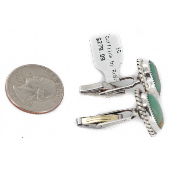 Handmade Certified Authentic Navajo .925 Sterling Silver Natural Turquoise Native American Cuff Links 19123 Cufflinks NB160130205239 19123 (by LomaSiiva) Handmade Certified Authentic Navajo .925 Sterling Silver Natural Turquoise Native American Cuff Links 19123 Cufflinks NB160130205239 19123 (by LomaSiiva)
