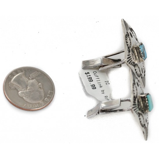 Handmade Certified Authentic Navajo Nickel Natural Turquoise Native American Cuff Links 19127 Cufflinks NB160130210721 19127 (by LomaSiiva) Handmade Certified Authentic Navajo Nickel Natural Turquoise Native American Cuff Links 19127 Cufflinks NB160130210721 19127 (by LomaSiiva)