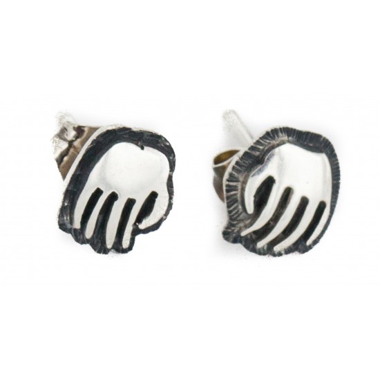 Bear Paw Handmade Certified Authentic Hopi .925 Sterling Silver Stud Native American Earrings 12854-2 All Products NB160208192124 12854-2 (by LomaSiiva) Bear Paw Handmade Certified Authentic Hopi .925 Sterling Silver Stud Native American Earrings 12854-2 All Products NB160208192124 12854-2 (by LomaSiiva)