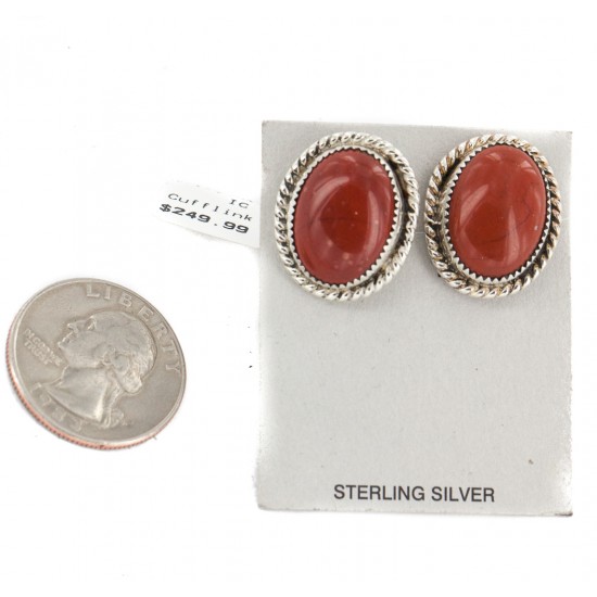 Handmade Certified Authentic Navajo .925 Sterling Silver Natural Red Jasper Native American Cuff Links 19128-1 Cufflinks NB160207080508 19128-1 (by LomaSiiva) Handmade Certified Authentic Navajo .925 Sterling Silver Natural Red Jasper Native American Cuff Links 19128-1 Cufflinks NB160207080508 19128-1 (by LomaSiiva)