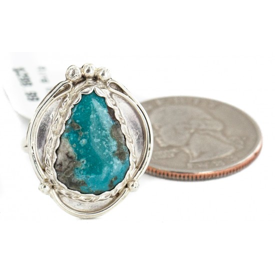 .925 Sterling Silver Handmade Certified Authentic Navajo Natural Turquoise # 8 Native American Ring 18188-1 All Products NB160212201912 18188-1 (by LomaSiiva) .925 Sterling Silver Handmade Certified Authentic Navajo Natural Turquoise # 8 Native American Ring 18188-1 All Products NB160212201912 18188-1 (by LomaSiiva)