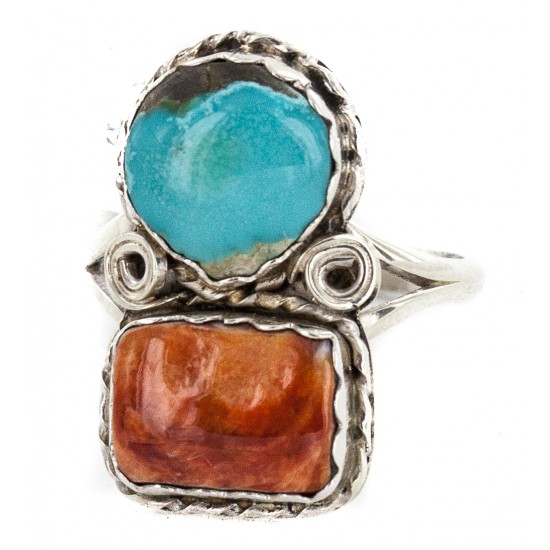 Navajo .925 Sterling Silver Handmade Certified Authentic Natural Turquoise Spiny Oyster Native American Ring 18187-12 All Products NB160212204058 18187-12 (by LomaSiiva) Navajo .925 Sterling Silver Handmade Certified Authentic Natural Turquoise Spiny Oyster Native American Ring 18187-12 All Products NB160212204058 18187-12 (by LomaSiiva)