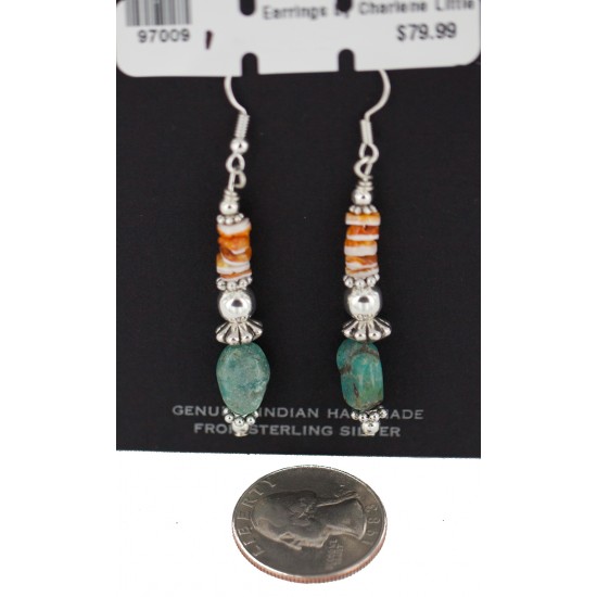 .925 Sterling Silver Hooks Certified Authentic Navajo Natural Turquoise and Graduated Spiny Oyster Native American Set 95006-1-97009-1 Sets NB160220222915 95006-1-97009-1 (by LomaSiiva) .925 Sterling Silver Hooks Certified Authentic Navajo Natural Turquoise and Graduated Spiny Oyster Native American Set 95006-1-97009-1 Sets NB160220222915 95006-1-97009-1 (by LomaSiiva)