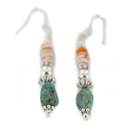 .925 Sterling Silver Hooks Certified Authentic Navajo Natural Turquoise and Graduated Spiny Oyster Native American Set 95006-1-97009-1 Sets NB160220222915 95006-1-97009-1 (by LomaSiiva) .925 Sterling Silver Hooks Certified Authentic Navajo Natural Turquoise and Graduated Spiny Oyster Native American Set 95006-1-97009-1 Sets NB160220222915 95006-1-97009-1 (by LomaSiiva)