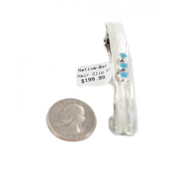 Handmade Certified Authentic Silver Navajo Natural Turquoise Native American Hair Barrette 10346-8 All Products NB160229234710 10346-8 (by LomaSiiva) Handmade Certified Authentic Silver Navajo Natural Turquoise Native American Hair Barrette 10346-8 All Products NB160229234710 10346-8 (by LomaSiiva)