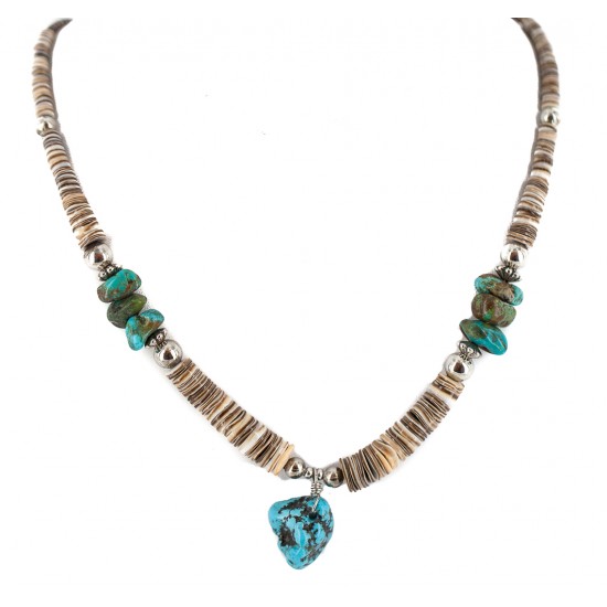 Navajo .925 Sterling Silver Certified Authentic Turquoise Graduated Heishi Native American Necklace 18195 All Products NB160301210901 18195 (by LomaSiiva) Navajo .925 Sterling Silver Certified Authentic Turquoise Graduated Heishi Native American Necklace 18195 All Products NB160301210901 18195 (by LomaSiiva)
