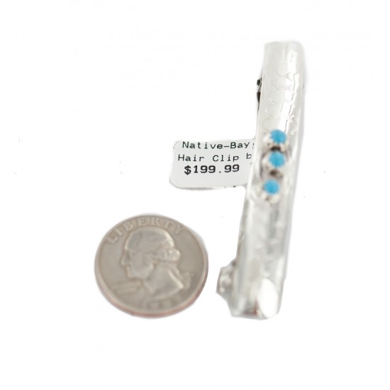 Silver Certified Authentic Handmade Navajo Natural Turquoise Native American Hair Barrette 10346-10 All Products NB160301002006 10346-10 (by LomaSiiva) Silver Certified Authentic Handmade Navajo Natural Turquoise Native American Hair Barrette 10346-10 All Products NB160301002006 10346-10 (by LomaSiiva)