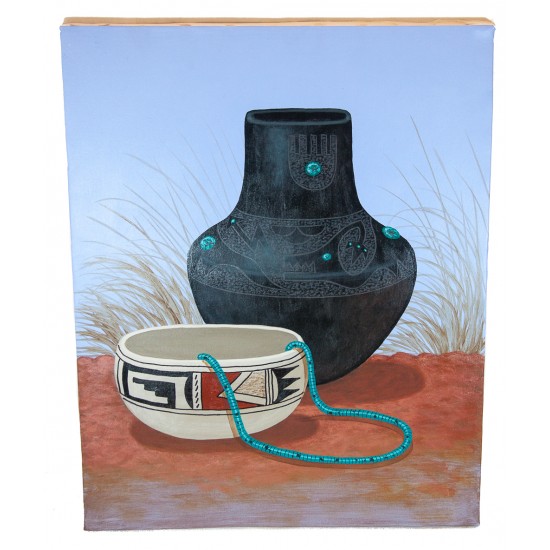 $350 Navajo Pottery Painted by Certified Authentic Acrylic Native American Painting 10802-1 Painting NB160310231003 10802-1 (by LomaSiiva) $350 Navajo Pottery Painted by Certified Authentic Acrylic Native American Painting 10802-1 Painting NB160310231003 10802-1 (by LomaSiiva)