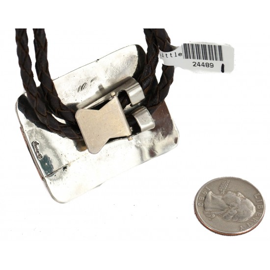 Certified Authentic Handmade Navajo Leather Pure Copper and Nickel Native American Bolo Tie 24489-1 All Products NB160330214626 24489-1 (by LomaSiiva) Certified Authentic Handmade Navajo Leather Pure Copper and Nickel Native American Bolo Tie 24489-1 All Products NB160330214626 24489-1 (by LomaSiiva)