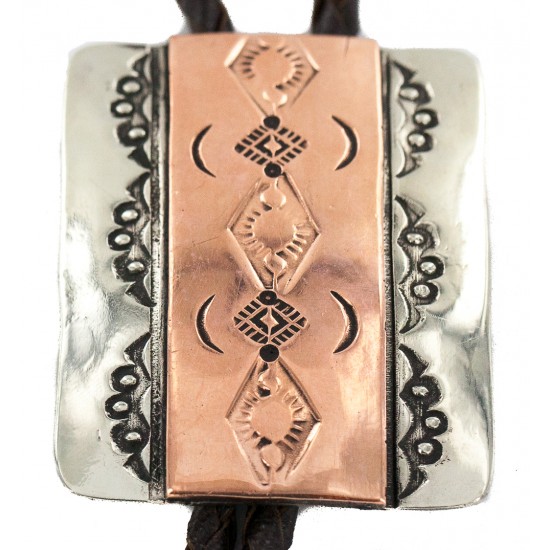 Certified Authentic Handmade Navajo Leather Pure Copper and Nickel Native American Bolo Tie 24489-2 All Products NB160330203427 24489-2 (by LomaSiiva) Certified Authentic Handmade Navajo Leather Pure Copper and Nickel Native American Bolo Tie 24489-2 All Products NB160330203427 24489-2 (by LomaSiiva)