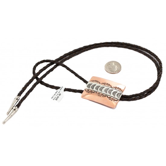Certified Authentic Handmade Navajo Leather Pure Copper and Nickel Native American Bolo Tie 24489-3 All Products NB160330215139 24489-3 (by LomaSiiva) Certified Authentic Handmade Navajo Leather Pure Copper and Nickel Native American Bolo Tie 24489-3 All Products NB160330215139 24489-3 (by LomaSiiva)