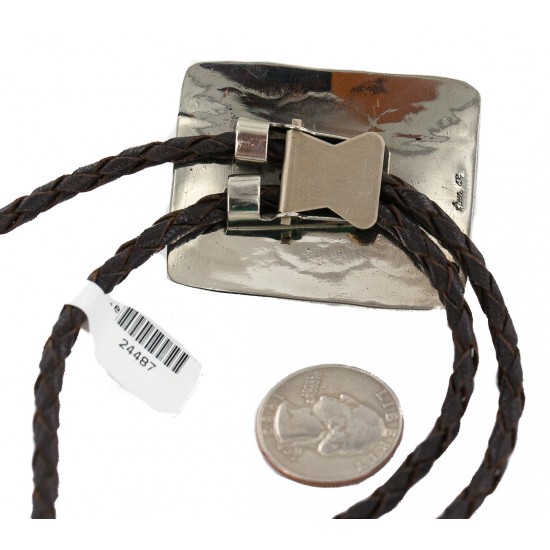 Handmade Certified Authentic Bear Paw Navajo Leather Nickel Natural Mountain Turquoise Native American Bolo Tie 24487 All Products NB160330221721 24487 (by LomaSiiva) Handmade Certified Authentic Bear Paw Navajo Leather Nickel Natural Mountain Turquoise Native American Bolo Tie 24487 All Products NB160330221721 24487 (by LomaSiiva)
