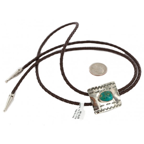 Handmade Certified Authentic Feather Navajo Leather Nickel Natural Turquoise Native American Bolo Tie 24488-4 All Products NB160330215722 24488-4 (by LomaSiiva) Handmade Certified Authentic Feather Navajo Leather Nickel Natural Turquoise Native American Bolo Tie 24488-4 All Products NB160330215722 24488-4 (by LomaSiiva)