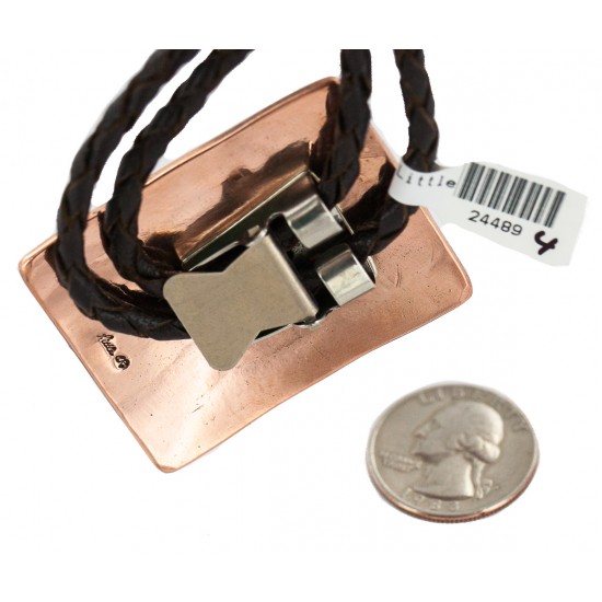 Handmade Certified Authentic Leather Navajo Pure Copper and Nickel Native American Bolo Tie 24489-4 All Products NB160330210307 24489-4 (by LomaSiiva) Handmade Certified Authentic Leather Navajo Pure Copper and Nickel Native American Bolo Tie 24489-4 All Products NB160330210307 24489-4 (by LomaSiiva)