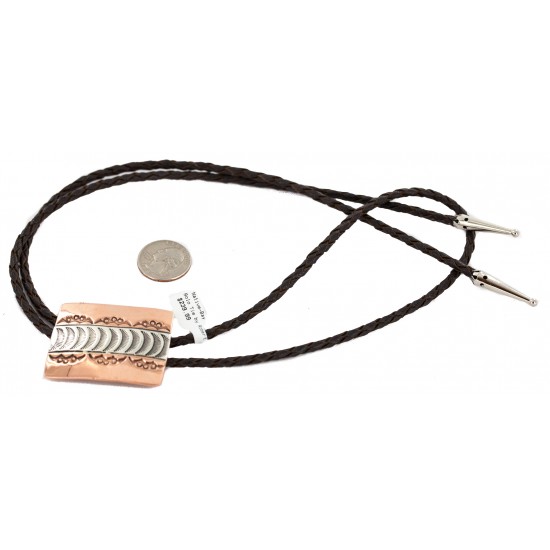 Handmade Certified Authentic Leather Navajo Pure Copper and Nickel Native American Bolo Tie 24489-8 All Products NB160330213357 24489-8 (by LomaSiiva) Handmade Certified Authentic Leather Navajo Pure Copper and Nickel Native American Bolo Tie 24489-8 All Products NB160330213357 24489-8 (by LomaSiiva)