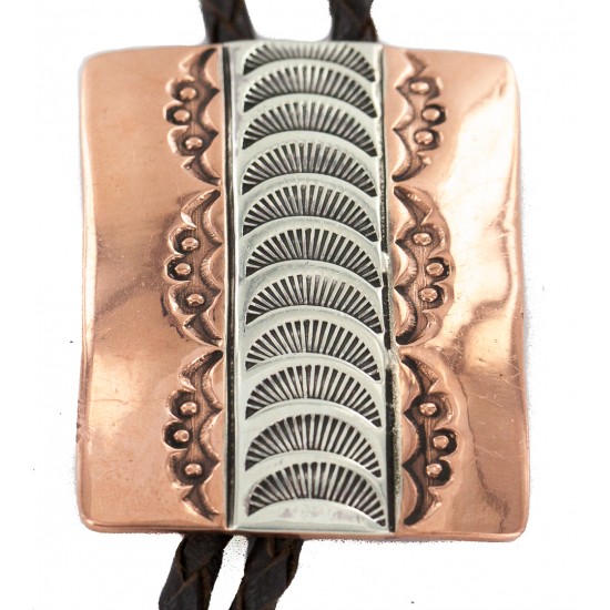 Handmade Certified Authentic Leather Navajo Pure Copper and Nickel Native American Bolo Tie 24489-8 All Products NB160330213357 24489-8 (by LomaSiiva) Handmade Certified Authentic Leather Navajo Pure Copper and Nickel Native American Bolo Tie 24489-8 All Products NB160330213357 24489-8 (by LomaSiiva)