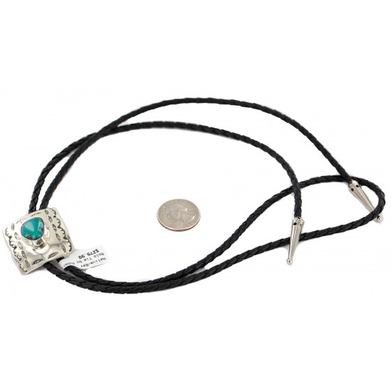 Handmade Certified Authentic Navajo Leather Nickel Natural Turquoise Native American Bolo Tie 24488-2 All Products NB160330202406 24488-2 (by LomaSiiva) Handmade Certified Authentic Navajo Leather Nickel Natural Turquoise Native American Bolo Tie 24488-2 All Products NB160330202406 24488-2 (by LomaSiiva)
