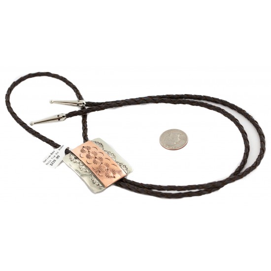 Handmade Certified Authentic Navajo Leather Pure Copper and Nickel Native American Bolo Tie 24489-7 All Products NB160330201803 24489-7 (by LomaSiiva) Handmade Certified Authentic Navajo Leather Pure Copper and Nickel Native American Bolo Tie 24489-7 All Products NB160330201803 24489-7 (by LomaSiiva)