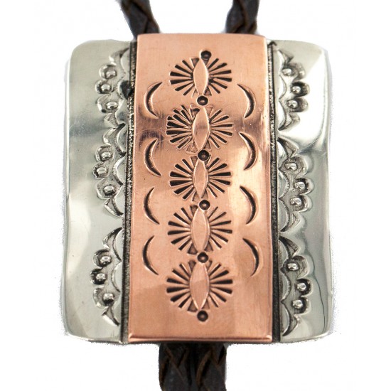 Handmade Certified Authentic Navajo Leather Pure Copper and Nickel Native American Bolo Tie 24489-7 All Products NB160330201803 24489-7 (by LomaSiiva) Handmade Certified Authentic Navajo Leather Pure Copper and Nickel Native American Bolo Tie 24489-7 All Products NB160330201803 24489-7 (by LomaSiiva)