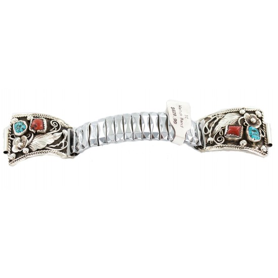.925 Sterling Silver Handmade Certified Authentic Navajo Natural Turquoise Coral Native American Watchband 1131 All Products NB160319222247 1131 (by LomaSiiva) .925 Sterling Silver Handmade Certified Authentic Navajo Natural Turquoise Coral Native American Watchband 1131 All Products NB160319222247 1131 (by LomaSiiva)