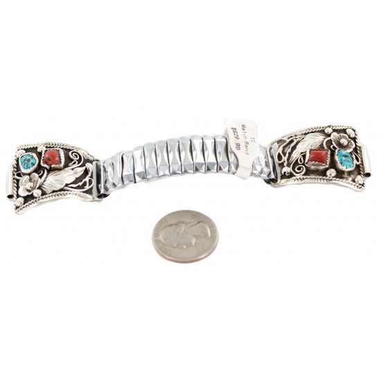 .925 Sterling Silver Handmade Certified Authentic Navajo Natural Turquoise Coral Native American Watchband 1131 All Products NB160319222247 1131 (by LomaSiiva) .925 Sterling Silver Handmade Certified Authentic Navajo Natural Turquoise Coral Native American Watchband 1131 All Products NB160319222247 1131 (by LomaSiiva)