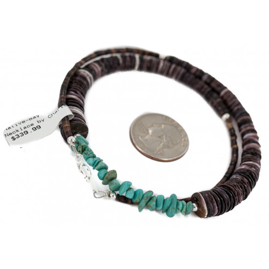 Navajo .925 Sterling Silver Certified Authentic Natural Turquoise Graduated Heishi Native American Necklace 750202-2 All Products NB160406224421 750202-2 (by LomaSiiva) Navajo .925 Sterling Silver Certified Authentic Natural Turquoise Graduated Heishi Native American Necklace 750202-2 All Products NB160406224421 750202-2 (by LomaSiiva)